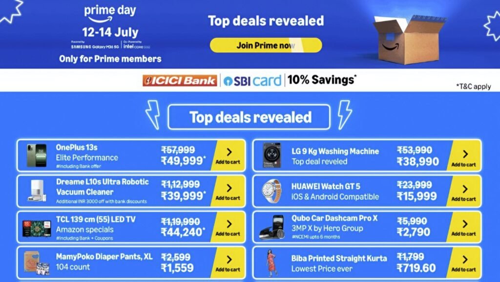 Amazon Prime Day 2025 के सबसे जबरदस्त ऑफर जो आप मिस नहीं करना चाहेंगे 1 Amazon Prime Day 2025 के सबसे जबरदस्त ऑफर जो आप मिस नहीं करना चाहेंगे